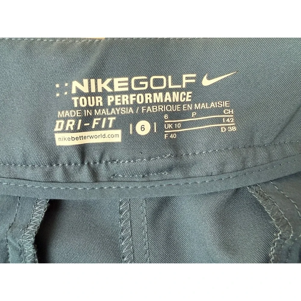 Nike 6 Golf Pants Blue Tour Performance Dri-FIT Cropped Trousers Polyester